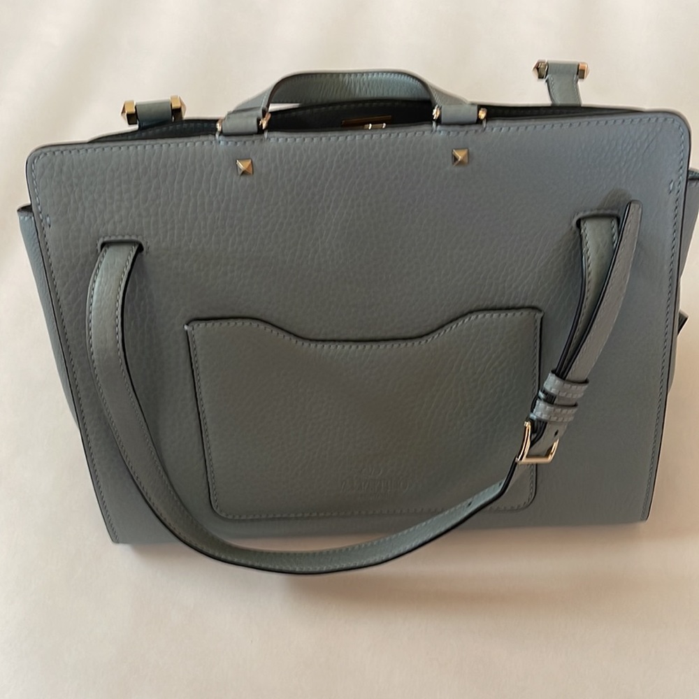 Valentino Garavani Teal Blue Satchel Tote - Picture 5 of 13